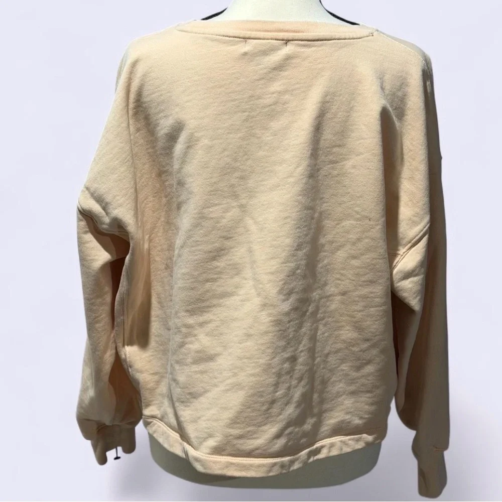 J.Crew Re-Imagined Women's Crewneck‎ Sweatshirt Medium Light Peach Cotton
